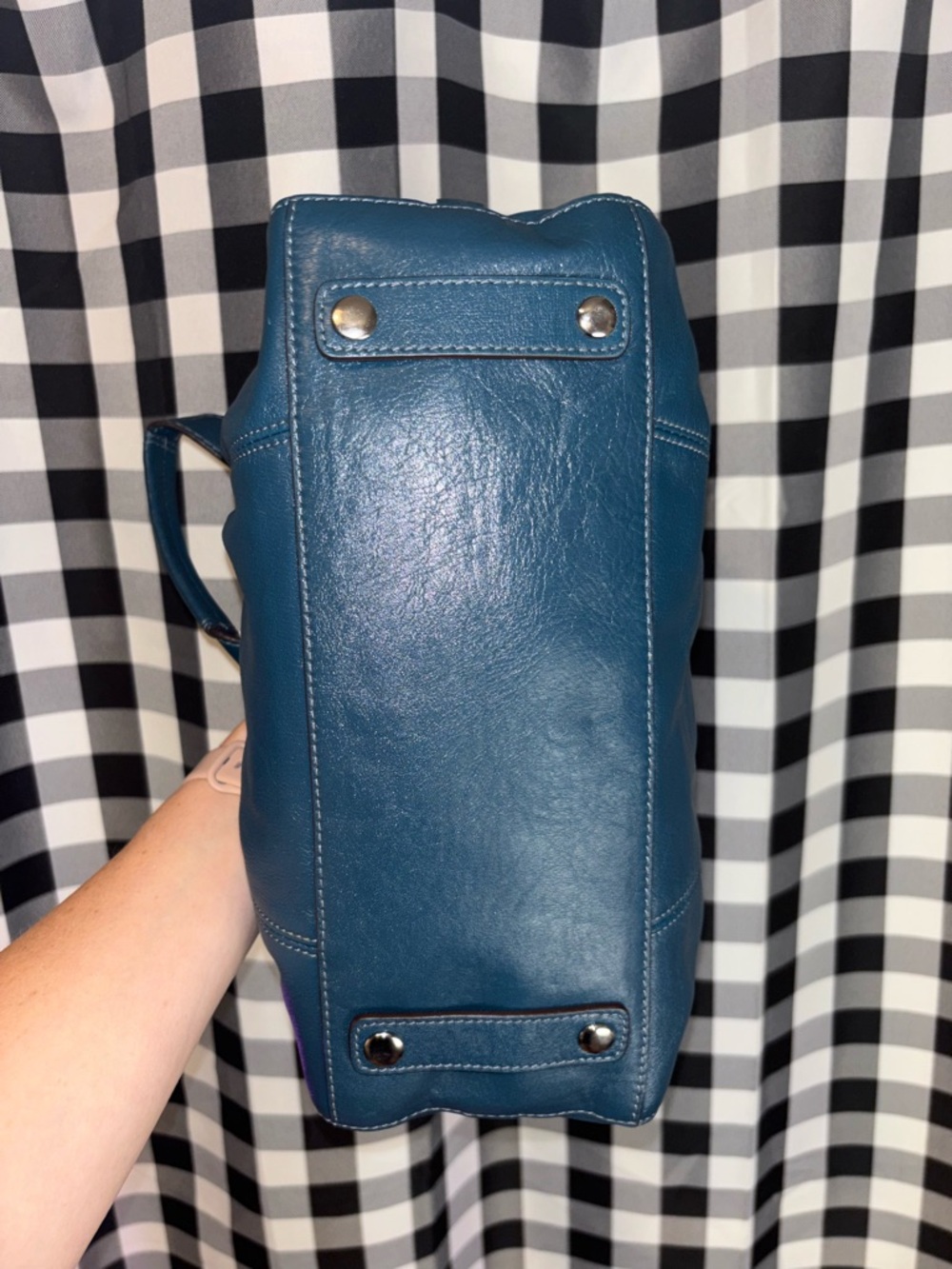 Coach Ashley Teal Blue Leather Satchel 2012 - Picture 4 of 6